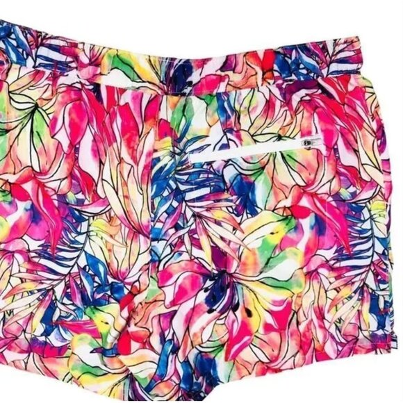 Reel Legends Women's Size Medium Tropical Floral Print Pull On Stretch Short Ela - Picture 6 of 7